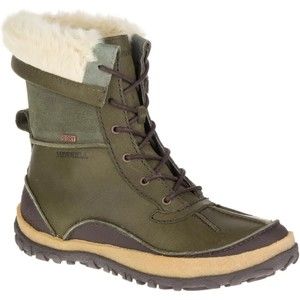 Merrell Women Dusty Olive Leather Lace Up Tremblant Winter Boots 11